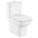 Inodoro completo Dama compacto Rimless adosado a pared c/salida dual (taza, cisterna de alim. inferior y tapa), blanco
