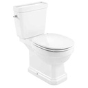 Inodoro completo Carmen Rimless con salida dual (taza, cisterna de alimentación inferior y tapa amortiguada), blanco