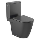 Inodoro completo Ona Rimless c/salida dual (taza, cisterna alim. inferior y tapa), negro mate