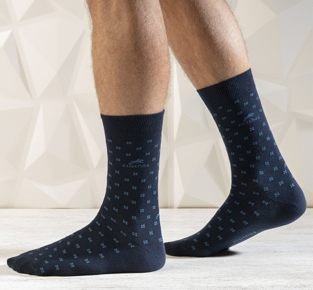 CA0009 Calcetines Largos Azules y Cuadros